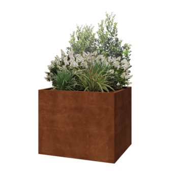 Cortenstaal plantenbak - Rechthoek - 100 x 80 x 80 cm - Met bodemplaat
