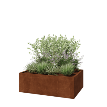 Cortenstaal plantenbak - Rechthoek - 120 x 80 x 40 cm - Met bodemplaat