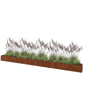 Cortenstaal plantenbak XXL - Rechthoek - 480 x 30 x 30 cm - Zonder bodemplaat