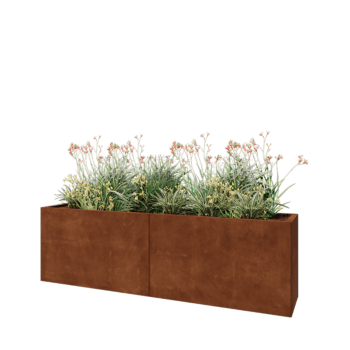 Cortenstaal plantenbak XXL - Rechthoek - 200 x 40 x 60 cm - Zonder bodemplaat