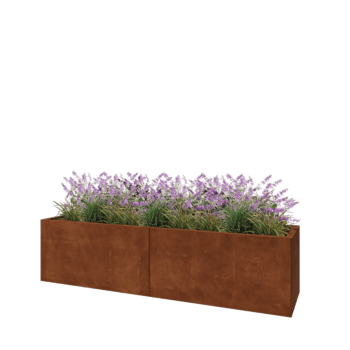 Cortenstaal plantenbak XXL - Rechthoek - 200 x 50 x 50 cm - Zonder bodemplaat