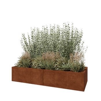 Cortenstaal plantenbak XXL - Rechthoek - 200 x 80 x 40 cm - Zonder bodemplaat