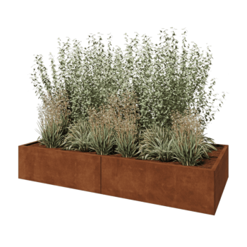 Cortenstaal plantenbak XXL - Rechthoek - 240 x 100 x 40 cm - Zonder bodemplaat
