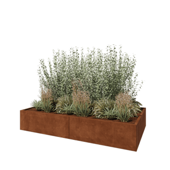 Cortenstaal plantenbak XXL - Rechthoek - 240 x 120 x 40 cm - Zonder bodemplaat