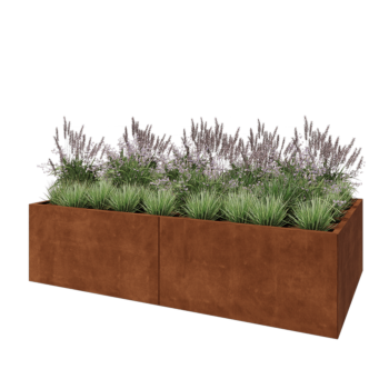 Cortenstaal plantenbak XXL - Rechthoek - 240 x 120 x 60 cm - Zonder bodemplaat