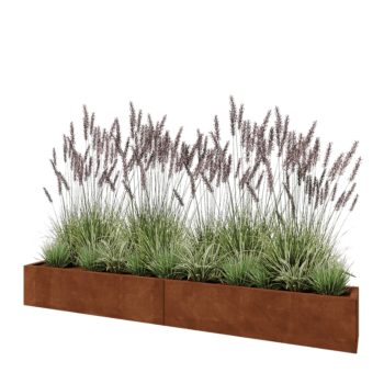 Cortenstaal plantenbak XXL - Rechthoek - 240 x 30 x 30 cm - Zonder bodemplaat