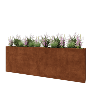 Cortenstaal plantenbak XXL - Rechthoek - 240 x 30 x 80 cm - Zonder bodemplaat