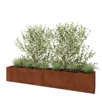 Cortenstaal plantenbak XXL - Rechthoek - 240 x 40 x 40 cm - Zonder bodemplaat