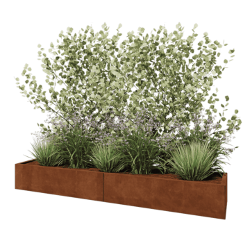 Cortenstaal plantenbak XXL - Rechthoek - 240 x 50 x 30 cm - Zonder bodemplaat