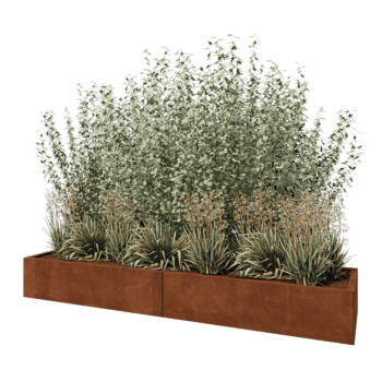 Cortenstaal plantenbak XXL - Rechthoek - 240 x 60 x 30 cm - Zonder bodemplaat