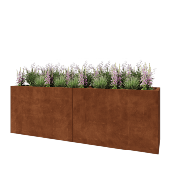 Cortenstaal plantenbak XXL - Rechthoek - 240 x 60 x 80 cm - Zonder bodemplaat