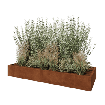 Cortenstaal plantenbak XXL - Rechthoek - 240 x 80 x 30 cm - Zonder bodemplaat