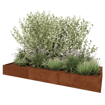 Cortenstaal plantenbak XXL - Rechthoek - 300 x 100 x 30 cm - Zonder bodemplaat