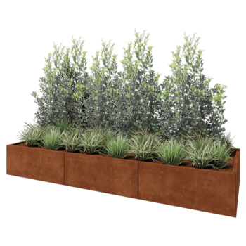 Cortenstaal plantenbak XXL - Rechthoek - 300 x 100 x 40 cm - Zonder bodemplaat