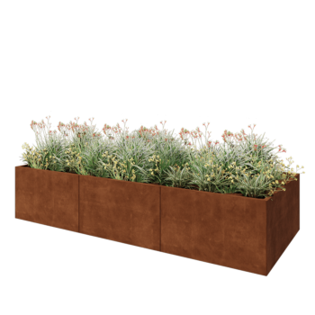 Cortenstaal plantenbak XXL - Rechthoek - 300 x 120 x 60 cm - Zonder bodemplaat