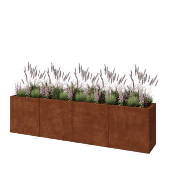 Cortenstaal plantenbak XXL - Rechthoek - 320 x 50 x 80 cm - Zonder bodemplaat
