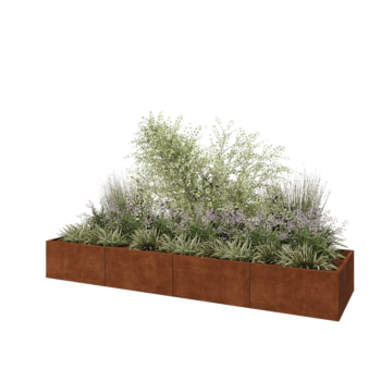 Cortenstaal plantenbak XXL - Rechthoek - 400 x 100 x 50 cm - Zonder bodemplaat