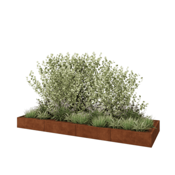 Cortenstaal plantenbak XXL - Rechthoek - 400 x 120 x 30 cm - Zonder bodemplaat