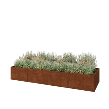 Cortenstaal plantenbak XXL - Rechthoek - 400 x 120 x 60 cm - Zonder bodemplaat