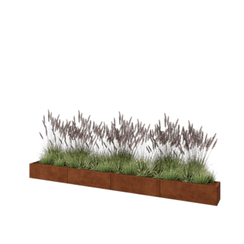 Cortenstaal plantenbak XXL - Rechthoek - 400 x 30 x 30 cm - Zonder bodemplaat