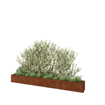 Cortenstaal plantenbak XXL - Rechthoek - 400 x 40 x 40 cm - Zonder bodemplaat
