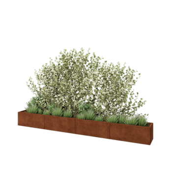 Cortenstaal plantenbak XXL - Rechthoek - 400 x 40 x 40 cm - Met bodemplaat