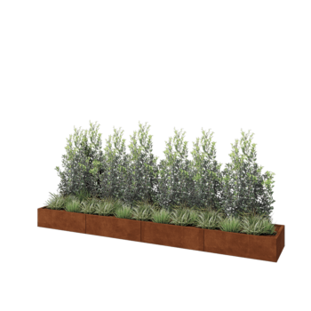 Cortenstaal plantenbak XXL - Rechthoek - 400 x 60 x 30 cm - Zonder bodemplaat