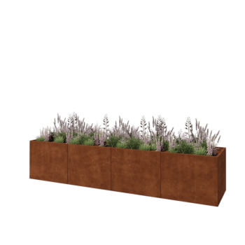 Cortenstaal plantenbak XXL - Rechthoek - 400 x 80 x 80 cm - Zonder bodemplaat