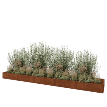 Cortenstaal plantenbak XXL - Rechthoek - 500 x 80 x 30 cm - Zonder bodemplaat
