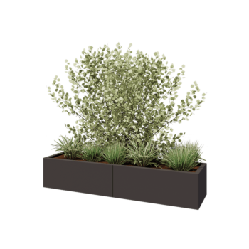 Stalen plantenbak XXL - Rechthoek - 160 x 40 x 30 cm - RAL7016 mat (antraciet grijs) - Zonder bodemplaat