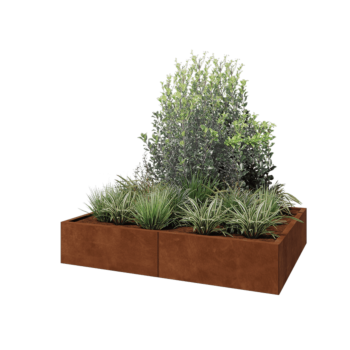 Cortenstaal plantenbak XXL - Rechthoek - 160 x 120 x 30 cm - Zonder bodemplaat