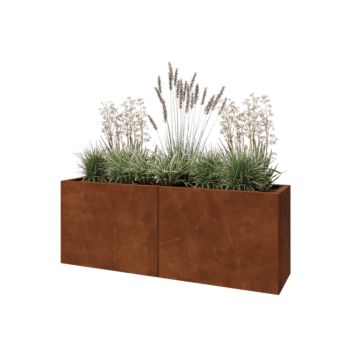 Cortenstaal plantenbak XXL - Rechthoek - 160 x 40 x 60 cm - Met bodemplaat