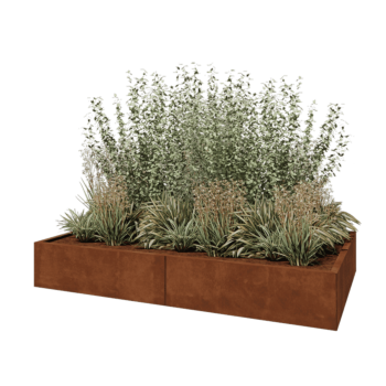 Cortenstaal plantenbak XXL - Rechthoek - 200 x 120 x 30 cm - Zonder bodemplaat