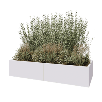 Stalen plantenbak XXL - Rechthoek - 200 x 80 x 40 cm - RAL9010 mat (wit) - Zonder bodemplaat