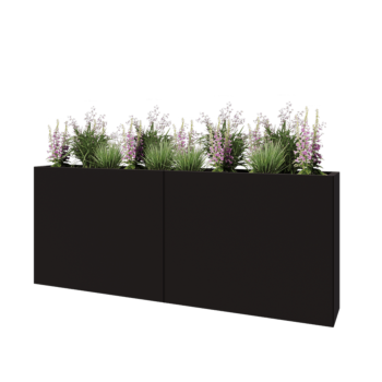 Stalen plantenbak XXL - Rechthoek - 200 x 30 x 80 cm - RAL9005 mat (zwart) - Zonder bodemplaat