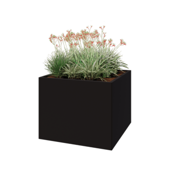 Stalen plantenbak - Vierkant - 100 x 100 x 80 cm - RAL9005 mat (zwart) - Zonder bodemplaat