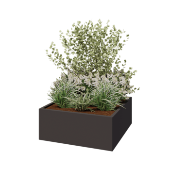 Stalen plantenbak - Vierkant - 100 x 100 x 40 cm - RAL7016 mat (antraciet grijs) - Zonder bodemplaat