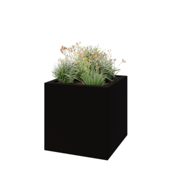 Polyester plantenbak - Vierkant - 100 x 100 x 100 cm - RAL9005 mat (zwart) - Met bodem