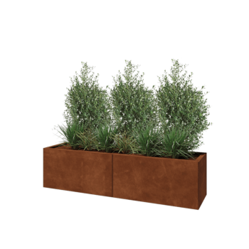 Cortenstaal plantenbak XXL - Rechthoek - 160 x 40 x 40 cm - Zonder bodemplaat