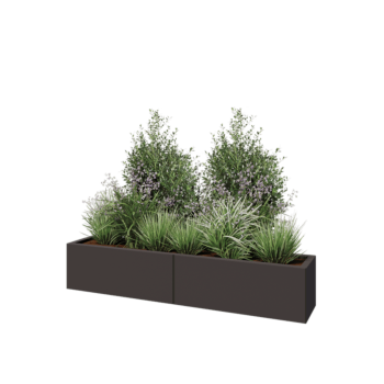 Stalen plantenbak XXL - Rechthoek - 160 x 30 x 30 cm - RAL7016 mat (antraciet grijs) - Zonder bodemplaat