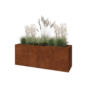 Cortenstaal plantenbak XXL - Rechthoek - 160 x 50 x 60 cm - Met bodemplaat