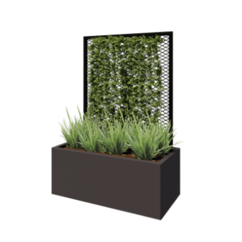 Stalen klimplantenrek - 90 x 3 x 117,5 cm - RAL9005 mat (zwart) - Voor plantenbak 50 cm