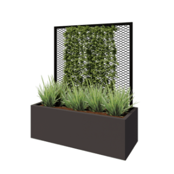 Stalen klimplantenrek - 110 x 3 x 117,5 cm - RAL9005 mat (zwart) - Voor plantenbak 50 cm