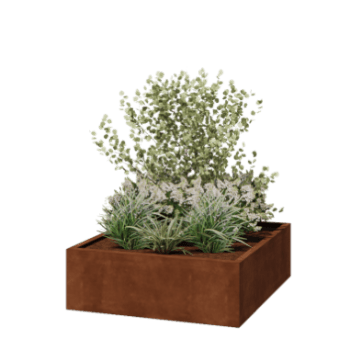 Cortenstaal plantenbak - Vierkant - 120 x 120 x 40 cm - Gelast - Zonder bodemplaat