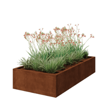 Cortenstaal plantenbak - Rechthoek - 200 x 100 x 40 cm - Gelast - Zonder bodemplaat