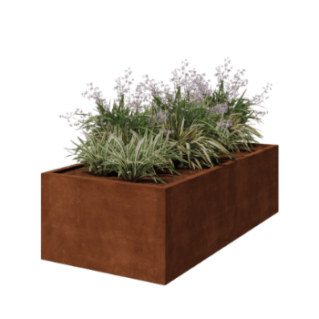 Cortenstaal plantenbak - Rechthoek - 200 x 100 x 60 cm - Gelast - Zonder bodemplaat