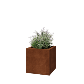 Cortenstaal plantenbak - Vierkant - 50 x 50 x 50 cm - Gelast - Met bodemplaat
