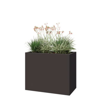 Stalen plantenbak - Rechthoek - 100 x 50 x 80 cm - RAL7016 mat (antraciet grijs) - Met bodemplaat