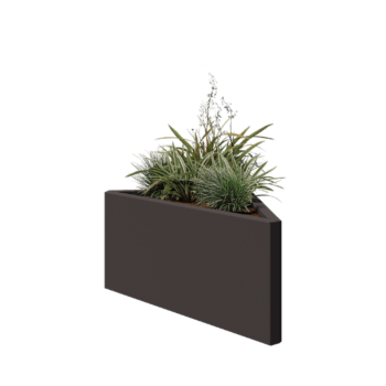 Stalen plantenbak - Driehoek ongelijkzijdig - 83,9 x 46,4 x 40 cm - RAL7016 mat (antraciet grijs) - Zonder bodemplaat