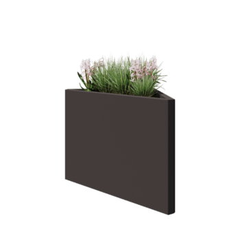 Stalen plantenbak - Driehoek ongelijkzijdig - 83,9 x 46,4 x 60 cm - RAL7016 mat (antraciet grijs) - Zonder bodemplaat